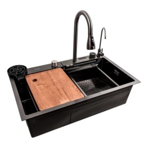 Kitchen Sink Drop-in-Bowl (multi-sink) with chop board